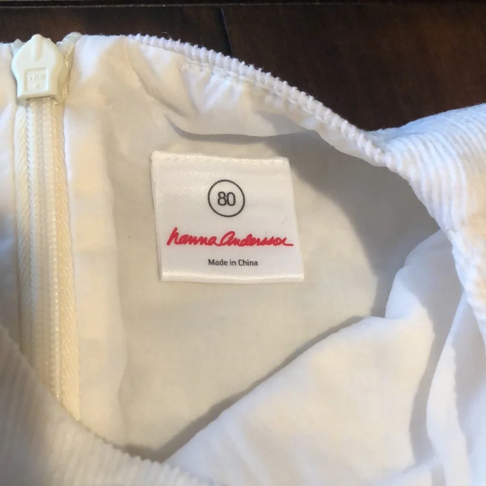 Hanna Andersson Cream and Red Corduroy Dress